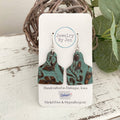 Cattle Tag Earrings (Medium): Turquoise Copper