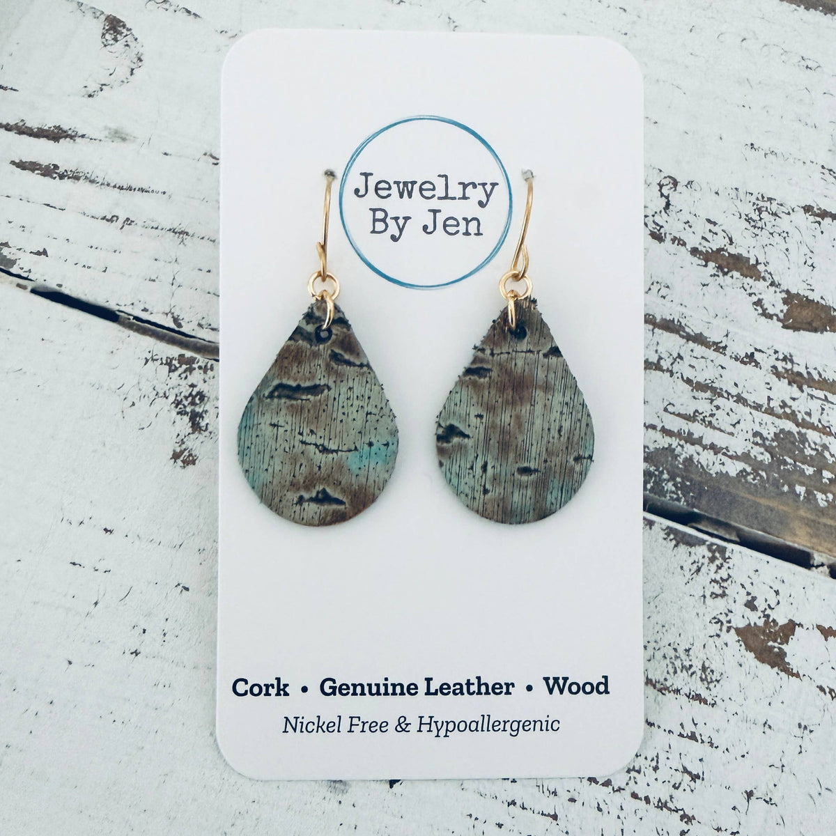 Small Teardrop Earrings: Turquoise Wildwood