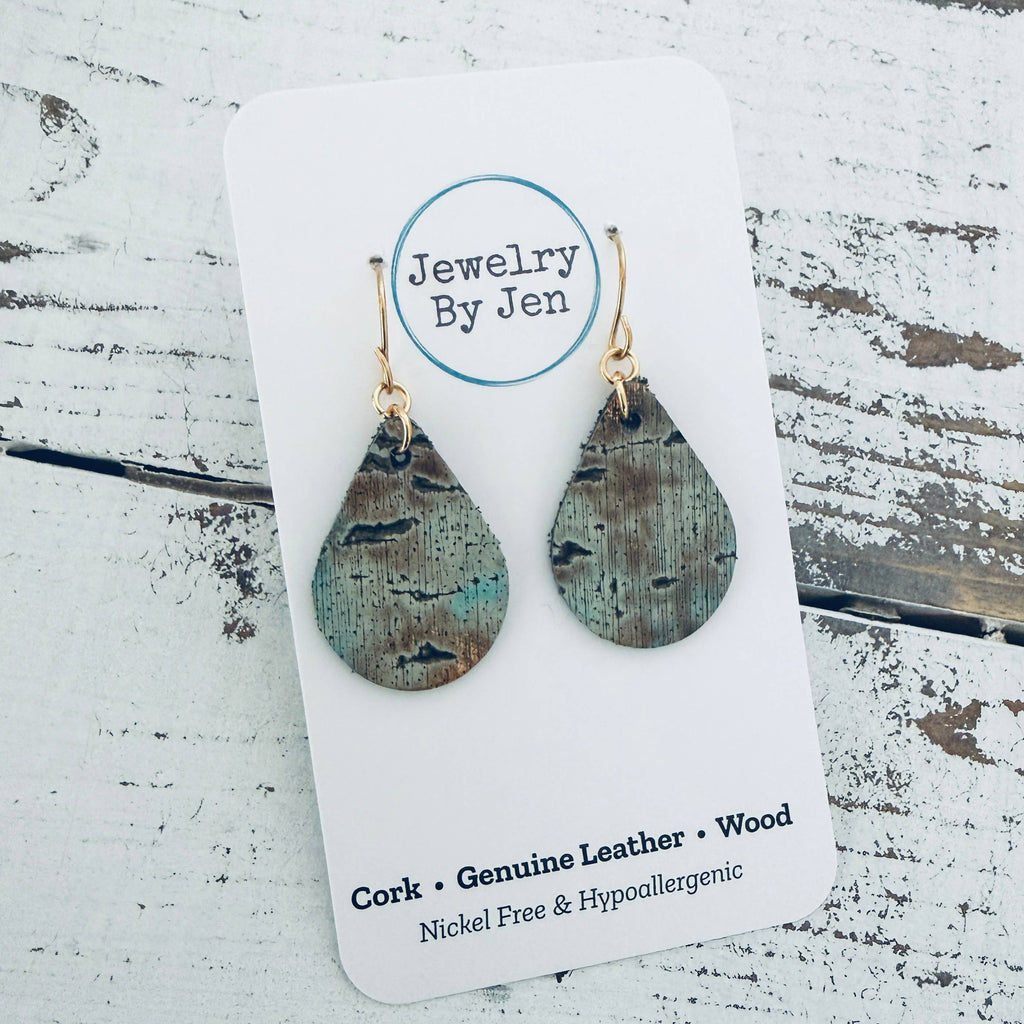 Small Teardrop Earrings: Turquoise Wildwood
