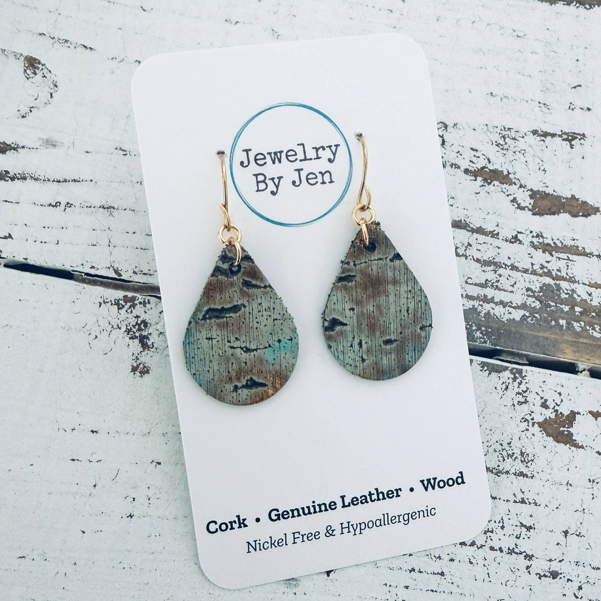 Small Teardrop Earrings: Turquoise Wildwood