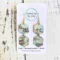 Double Hexagon Earrings: Turquoise Wildwood