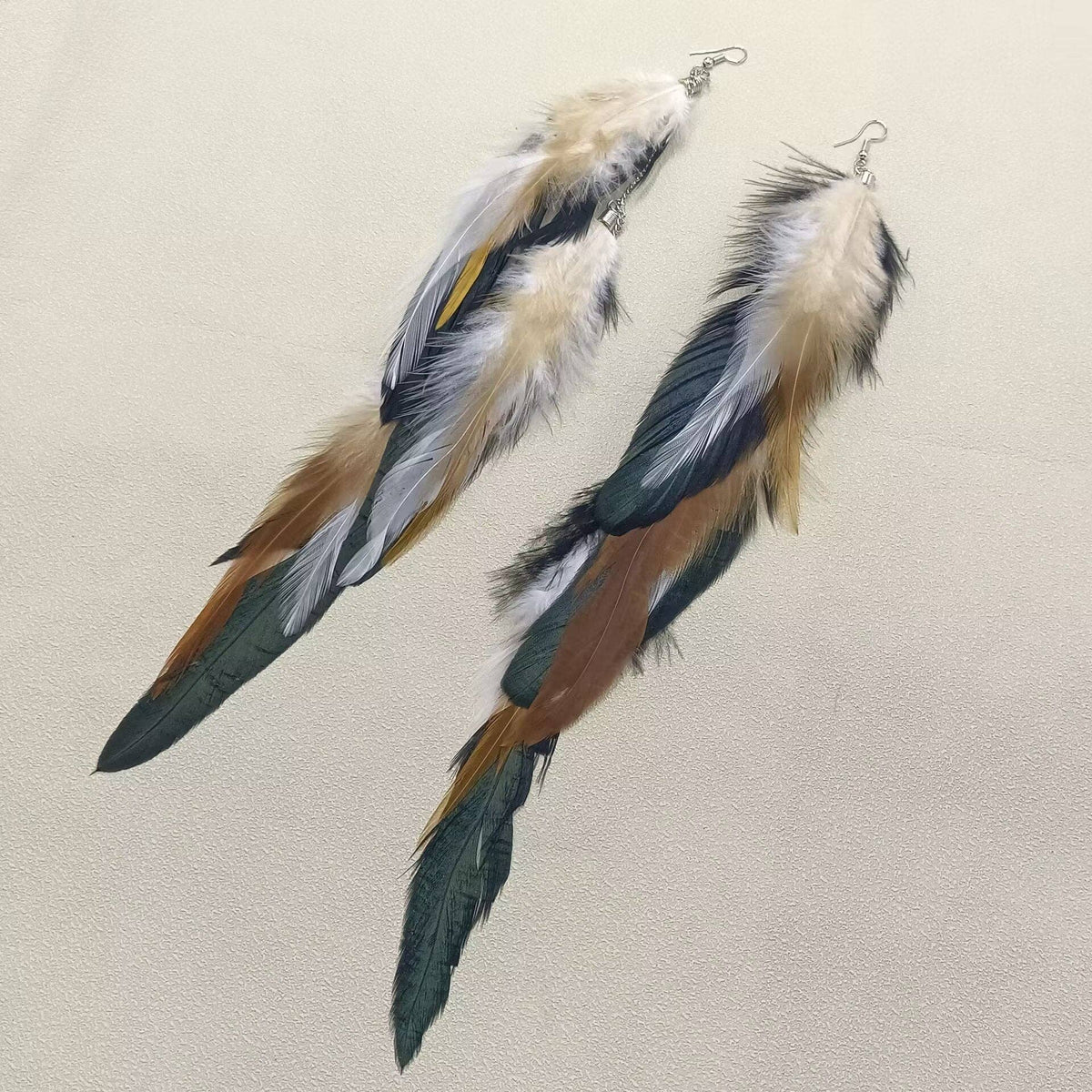 Longer Feather Dangle Earrings