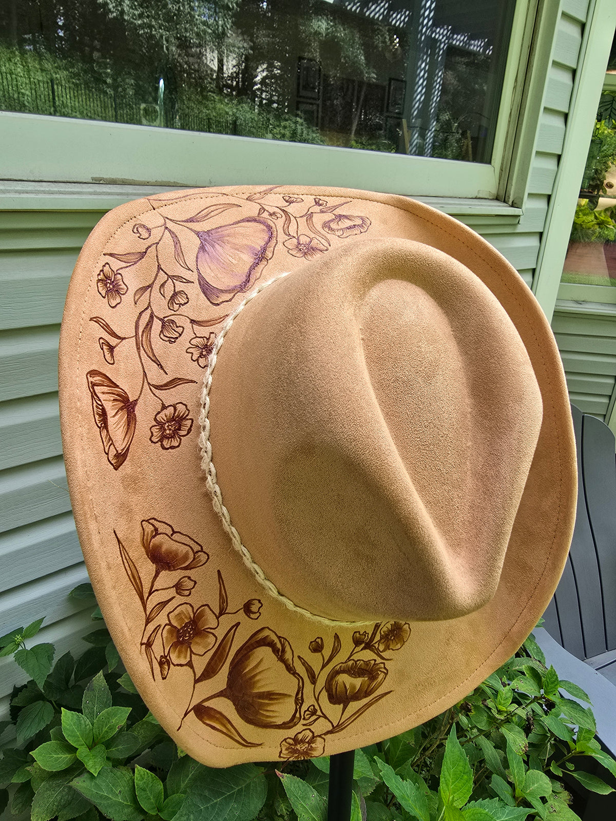 Prairie Bloom | Hand-Burned Camel Cowboy Hat