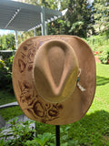 Prairie Bloom | Hand-Burned Camel Cowboy Hat
