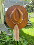 Desert Rose | Hand-Burned Flat-Brim Fedora